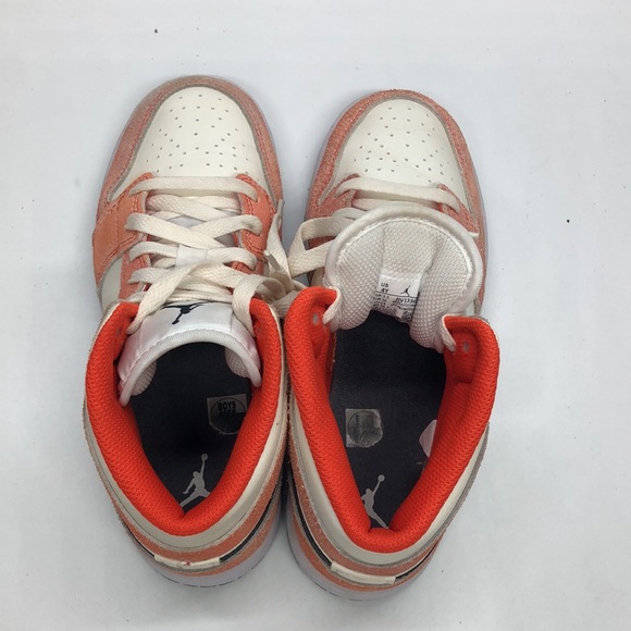 Air Jordan 1 Mid SE Peach/Black DV1336-800 USED Size 4Y - Picture 5 of 10